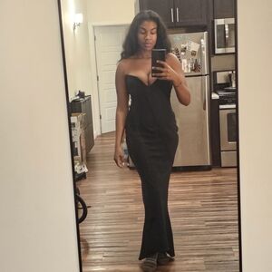 House of CB Black Strapless Gown